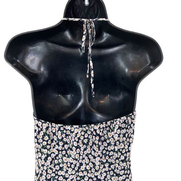 Princess Polly McLeod Blue Floral Drawstring Ruched Halter Ruffle Mini Dress - Picture 12 of 16